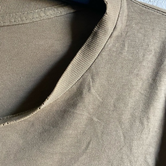 Vintage Y2K Ralph Lauren Polo Jeans Co. Trashed Grunge Tan Long Sleeve Shirt XL - Picture 5 of 15